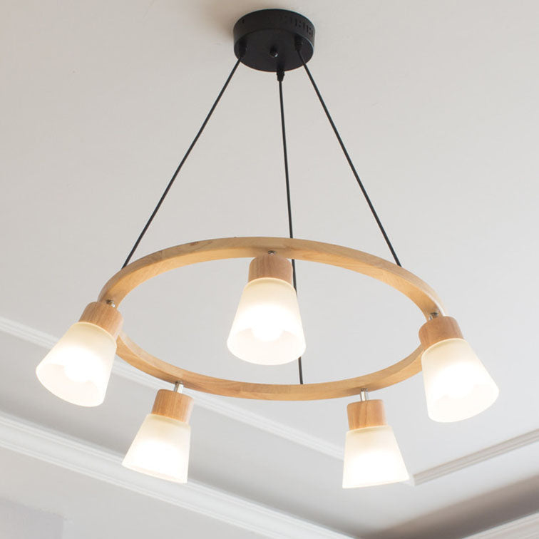 Nordic Minimalist Solid Wood 3/5-Light Bird Chandelier
