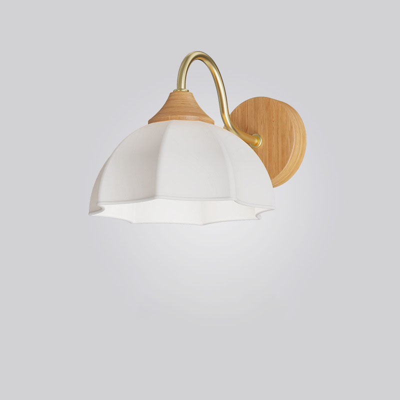 Contemporary Nordic Iron Glass Striped Round Log Wall Sconce - 1-Light Lamp for Living Room & Bedroom