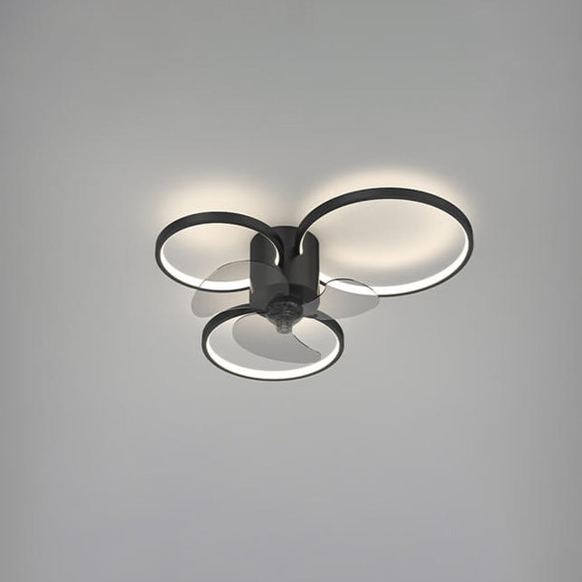 Modern Geometric Square Round LED Ceiling Fan Light - Elegant Flush Mount Design, Stylish Home Lighting, Energy Efficient, Contemporary Ceiling Fixture