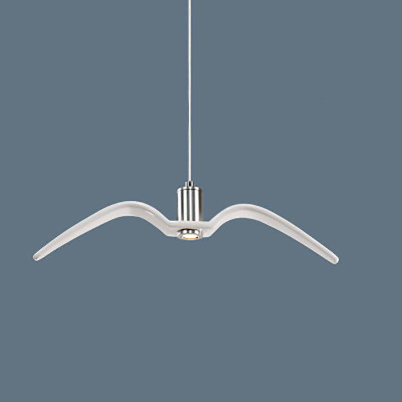 Contemporary Nordic Wrought Iron Seagull LED Pendant Light for Living Room