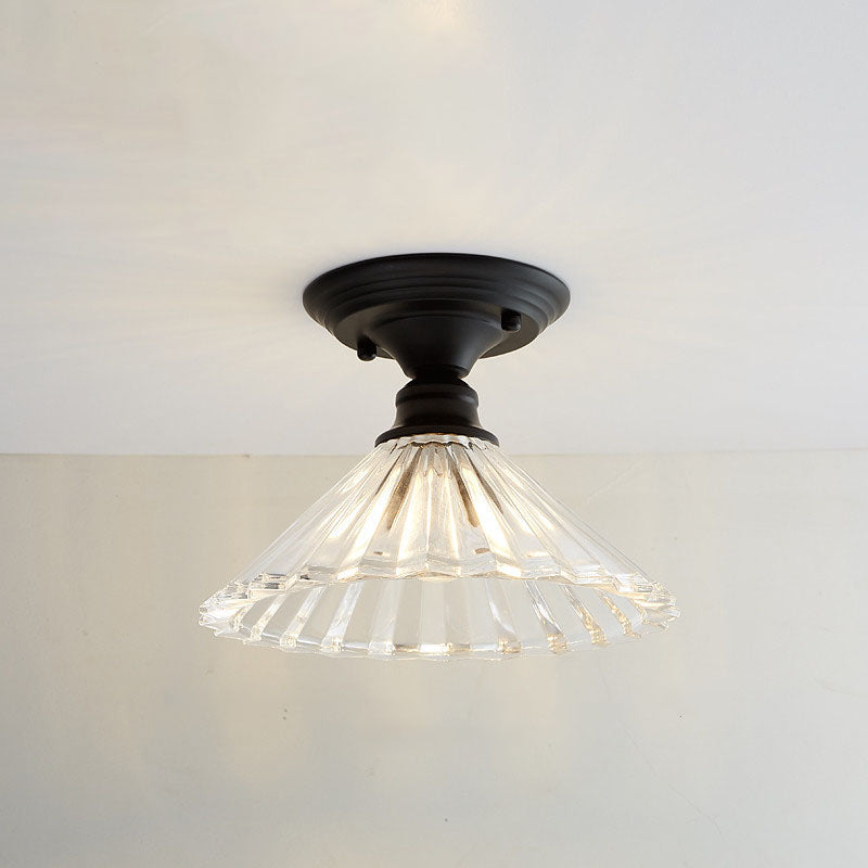 Contemporary Nordic Iron Glass Floral Round Geometry Semi-Flush Mount Light for Living Room & Bedroom