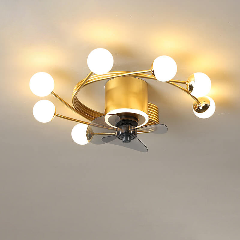 Nordic Light Luxury 5/7-Light LED Flush Mount Ceiling Fan