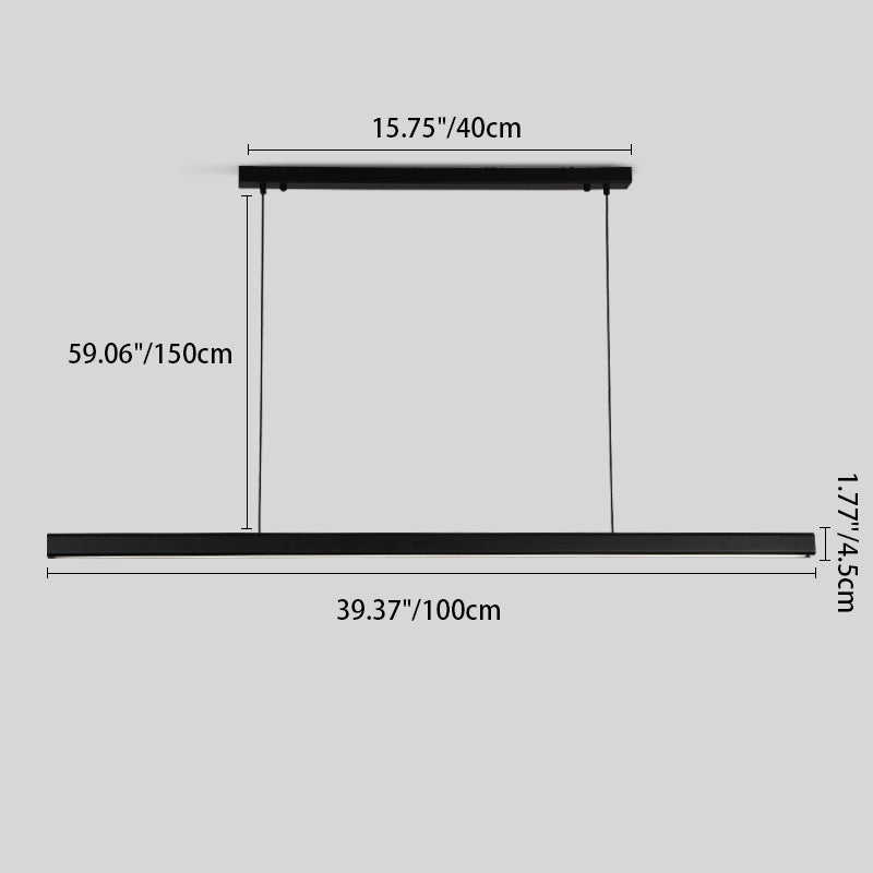 Modern Minimalist Long Strip LED Pendant Light - Sleek Lighting Solution for Home & Office, Energy-Efficient Design, Adjustable Height, Stylish Illumination