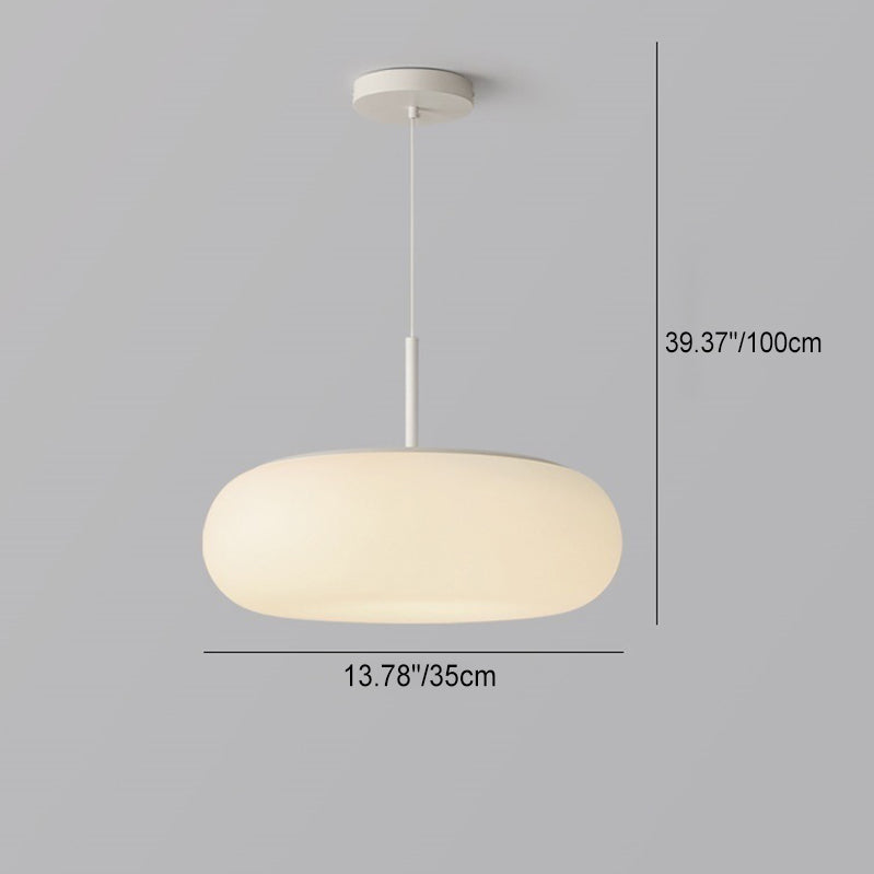 Modern Minimalist Oval Iron LED Pendant Light for Living Room
