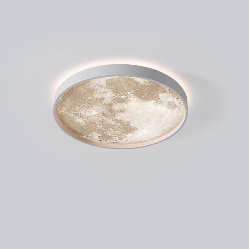 Modern Minimalist Moon LED Flush Mount Ceiling Light for Living Room