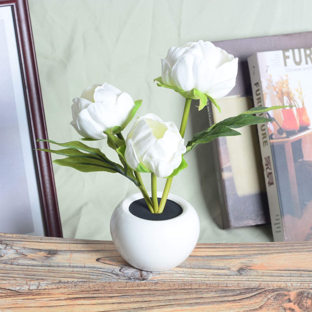 Modern Creative Simulation Tulip Peony LED Night Light Table Lamp for Bedroom, Nursery, Home Decor, Rechargeable, Decorative Lighting, Soft Ambient Light, Unique Floral Design, Gift for Women and Kids