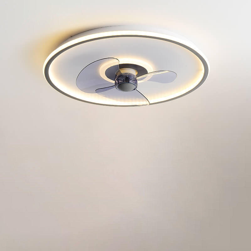 Modern Acrylic Round Minimalist LED Flush Mount Fan Light