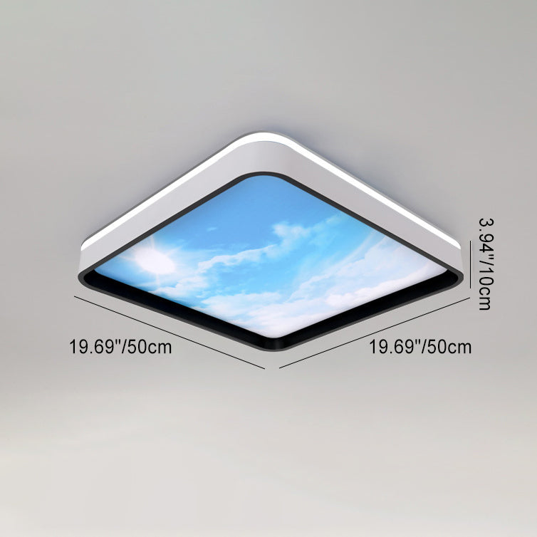 Modern Simplicity Iron Acrylic LED Ceiling Light - Round Square Rectangular Design for Living Room
