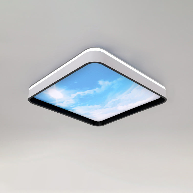 Modern Simplicity Iron Acrylic LED Ceiling Light - Round Square Rectangular Design for Living Room