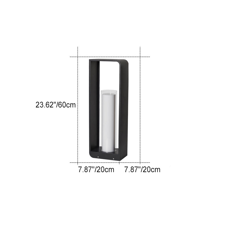 Modern Minimalist Square Frame Stainless Steel LED Landscape Light - Waterproof Acrylic Outdoor Patio Lighting