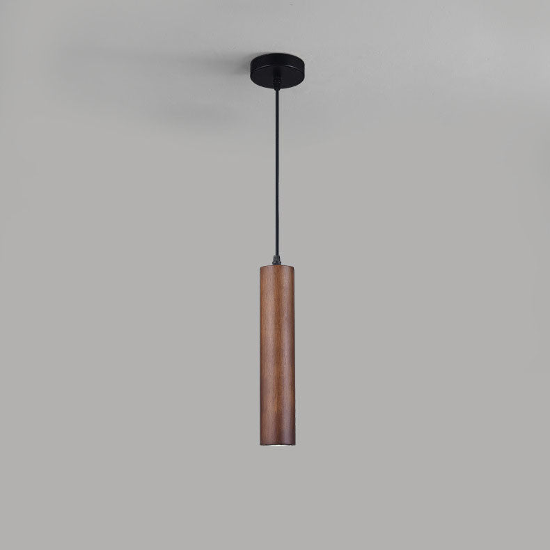Modern Minimalist Oak Wood Pendant Light for Living Room & Bedroom