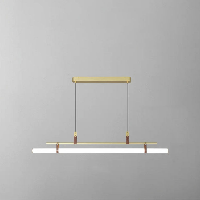 Modern Minimalist LED Island Light Chandelier - Iron, Acrylic & Faux Leather for Living & Dining Rooms