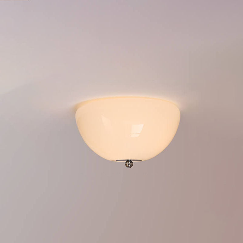 Nordic Minimalist 4-Light Iron Round Glass Shade Flush Mount Ceiling Light