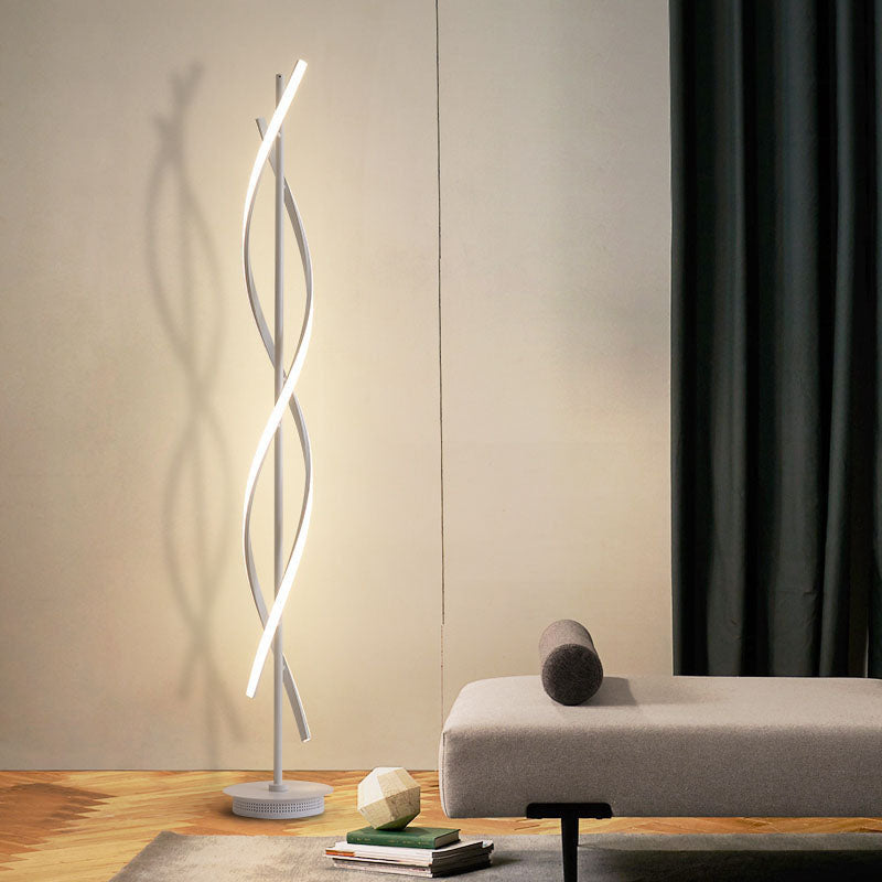 Minimalist 1-Light Spiral LED Floor Lamp - Modern Lighting Solution for Home Decor