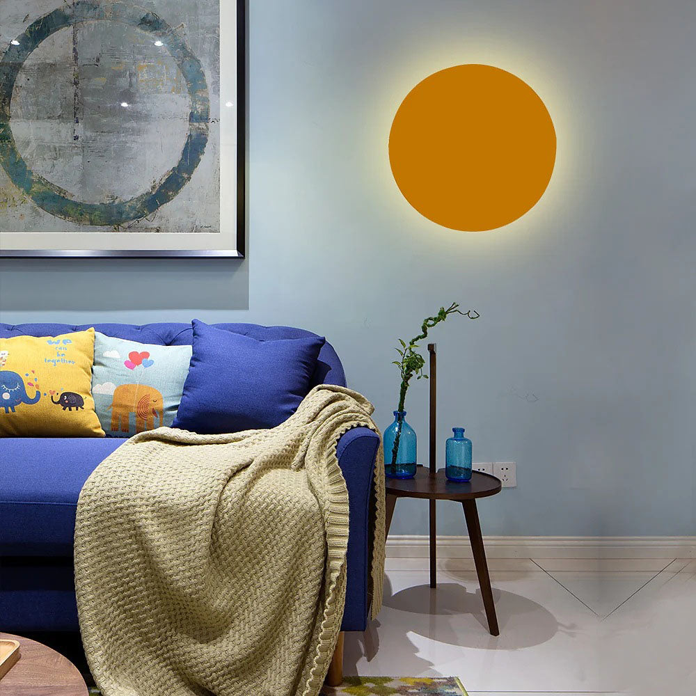 Colorful Modern Minimalist Round Iron LED Wall Sconce Lamp