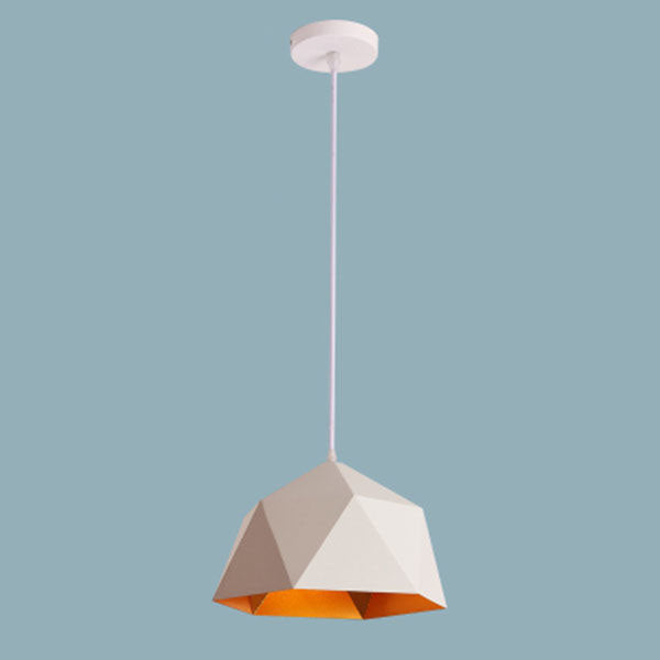 Modern Geometric Macaroon Iron Pendant Light 1-Light Lozenge Design