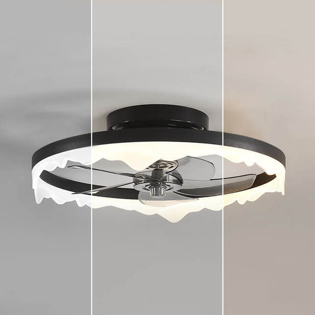 Minimalist Round Acrylic LED Semi-Flush Mount Ceiling Fan Light
