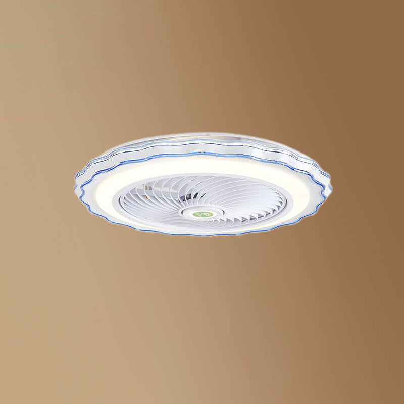 Modern Round Flower LED Flush Mount Ceiling Fan Light