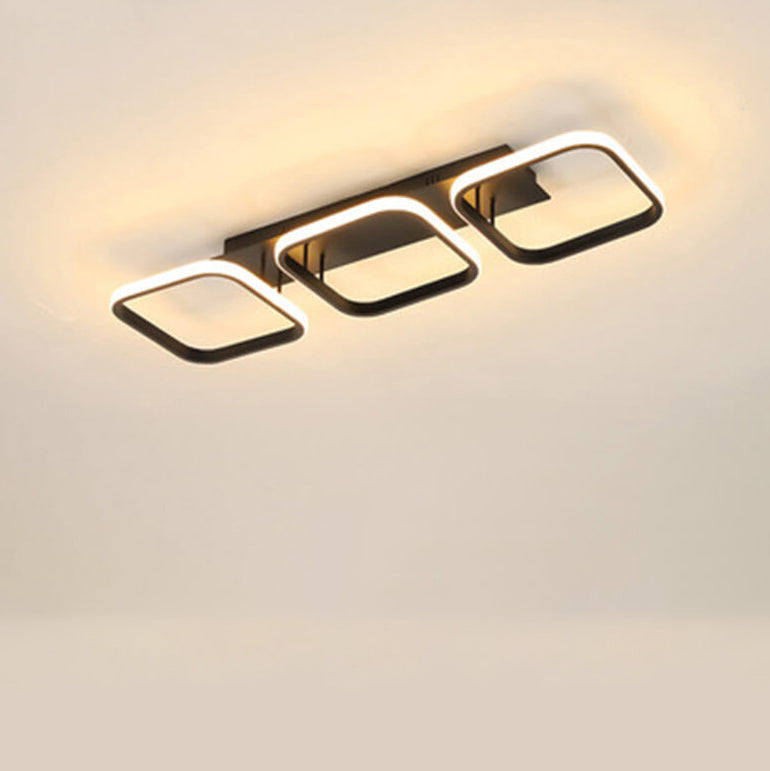 Nordic Simple LED Semi-Flush Mount Light - Modern Square Design