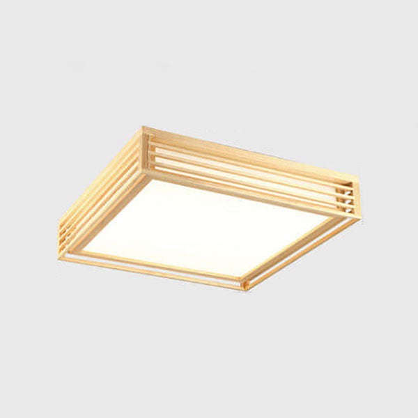 Nordic Solid Wood Square LED Tatami Light - Modern Ceiling Fixture