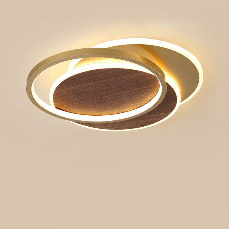 Modern Nordic Wrought Iron Round LED Flush Mount for Living Room