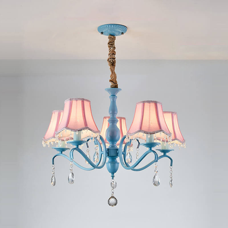 Modern Crystal Cone Iron Chandelier - 5/6/8 Light Fixture for Stylish Home Decor