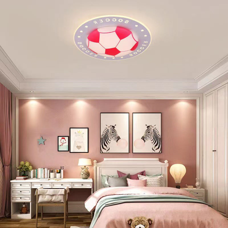 Modern Art Deco Soccer Ball LED Flush Mount Ceiling Light for Living Room