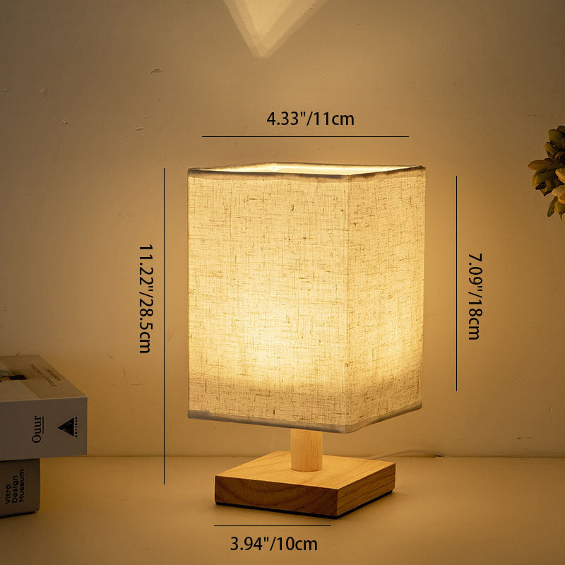 Contemporary USB LED Table Lamp - Stylish Bedroom Lighting Square Design