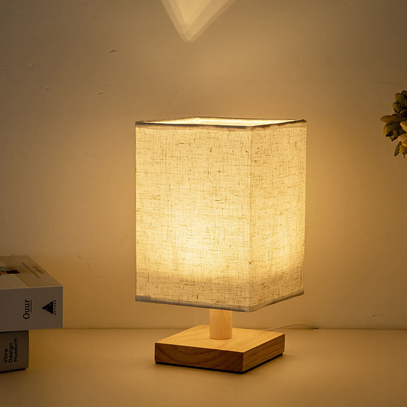 Contemporary Creative Fabric Square USB LED Table Lamp for Bedroom Nightstand Lighting, Dimmable Touch Control, Modern Home Decor, Stylish USB Rechargeable Lamp, Warm White & Color Changing, Perfect for Reading & Relaxation