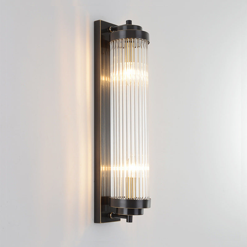 Traditional European Iron Glass Wall Sconce - 2-Light Lamp for Living Room