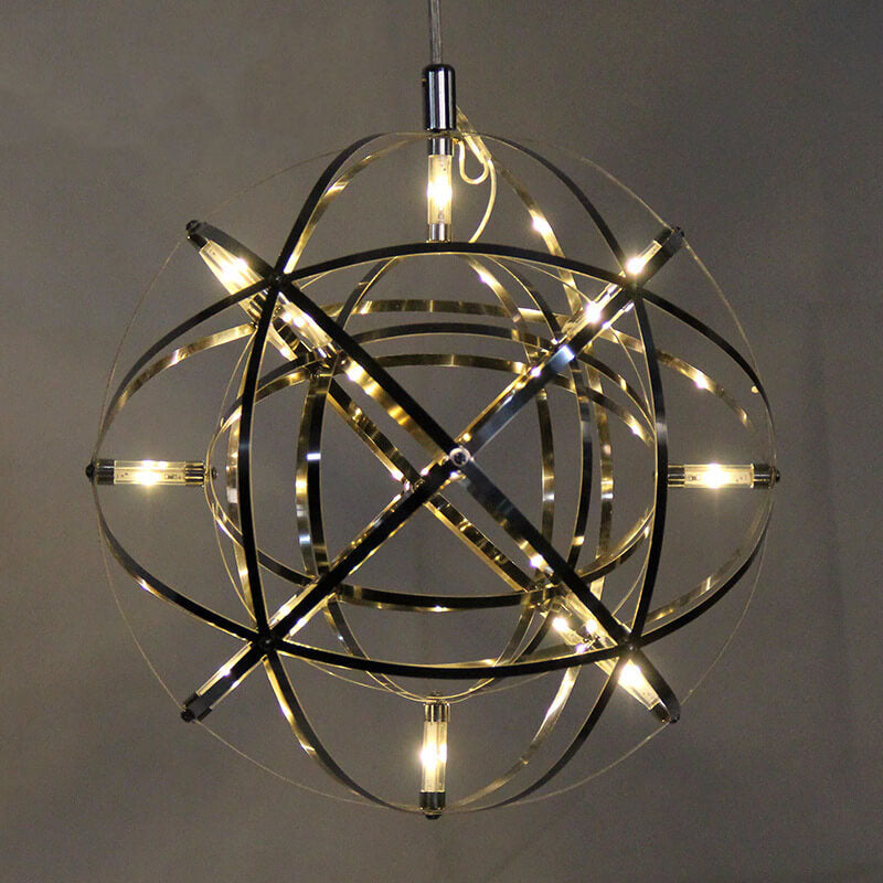 Contemporary Iron 12-Light LED Firework Pendant for Living Room