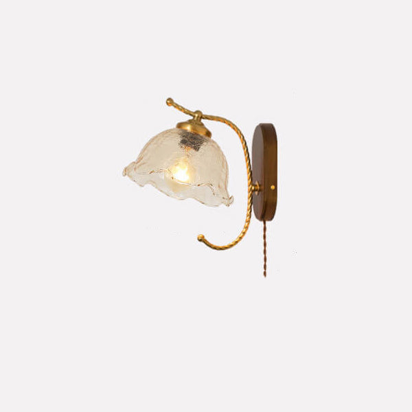 French Vintage Cream Glass Petal Wall Sconce Lamp - Elegant Lighting, 1-Light Fixture, Art Deco Design, Home Decor, Bedroom or Living Room Accent