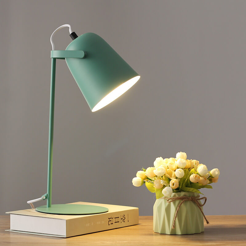 Nordic Macaron Iron Bucket 1-Light Table Lamp - Creative Colorful Design for Home Decor and Modern Aesthetics