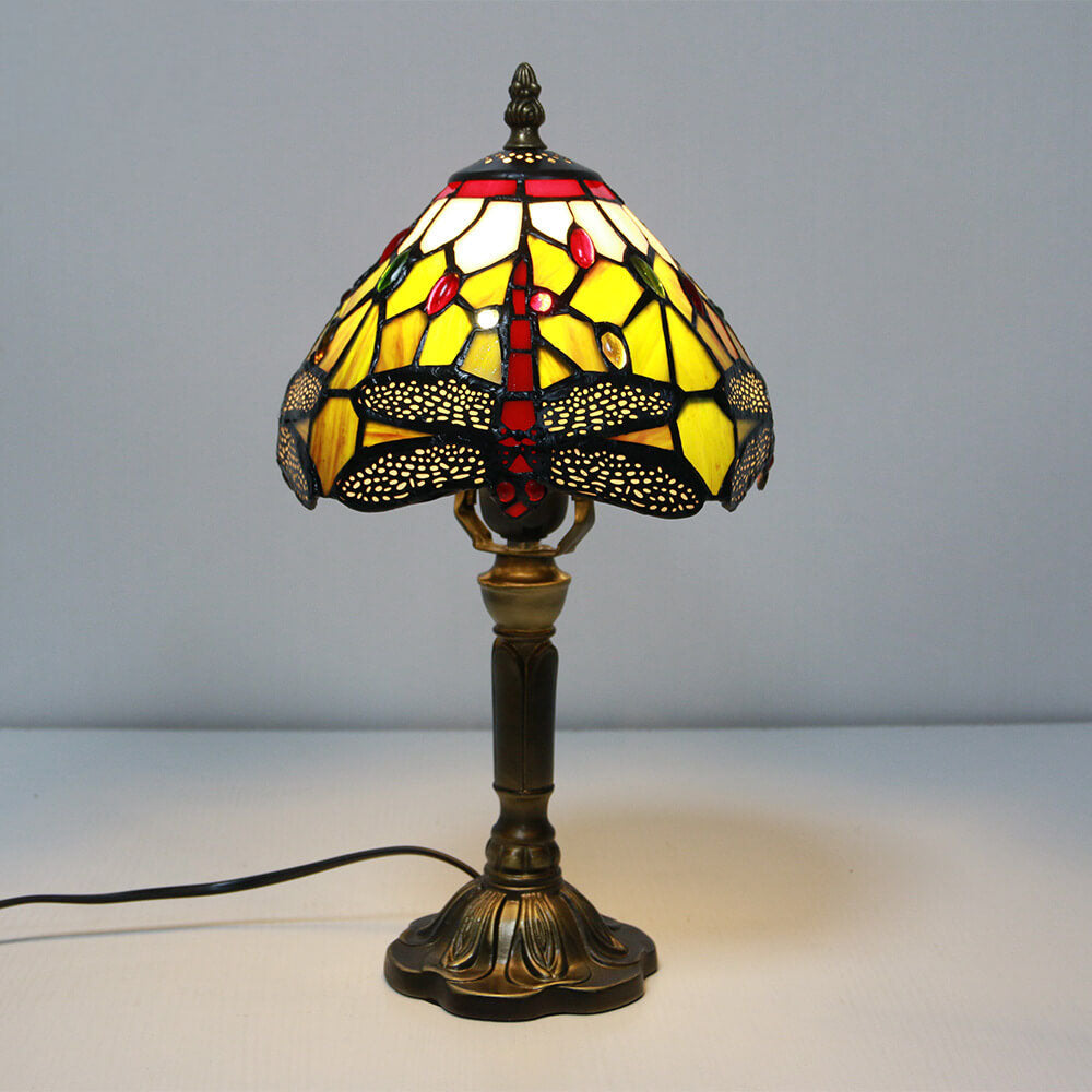 Vintage Tiffany Animal Flower Decoration Stained Glass Dome 1-Light Table Lamp, Tiffany Style Lighting, Stained Glass Lamp, Animal Design Table Lamp, Vintage Home Decor, Decorative Lighting, Unique Gift Idea, Elegant Lamp for Living Room, Antique-Inspired
