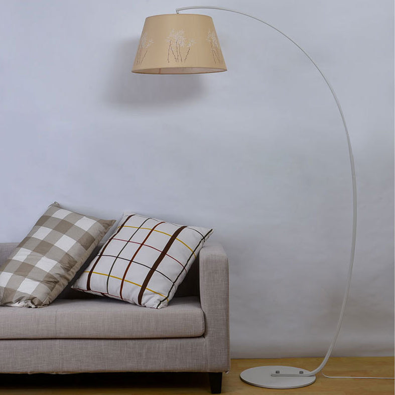 Modern Light Luxury Wrought Iron Curved Cylinder Floor Lamp - 1-Light Stand