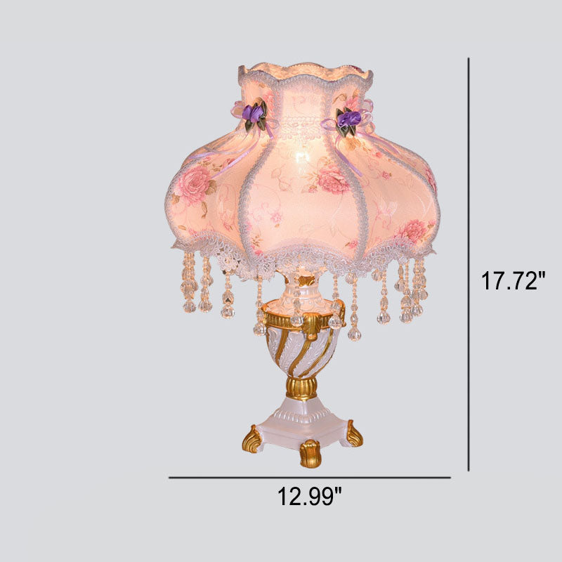 European Luxury Lace Resin Table Lamp - 1-Light Elegance for Home Decor
