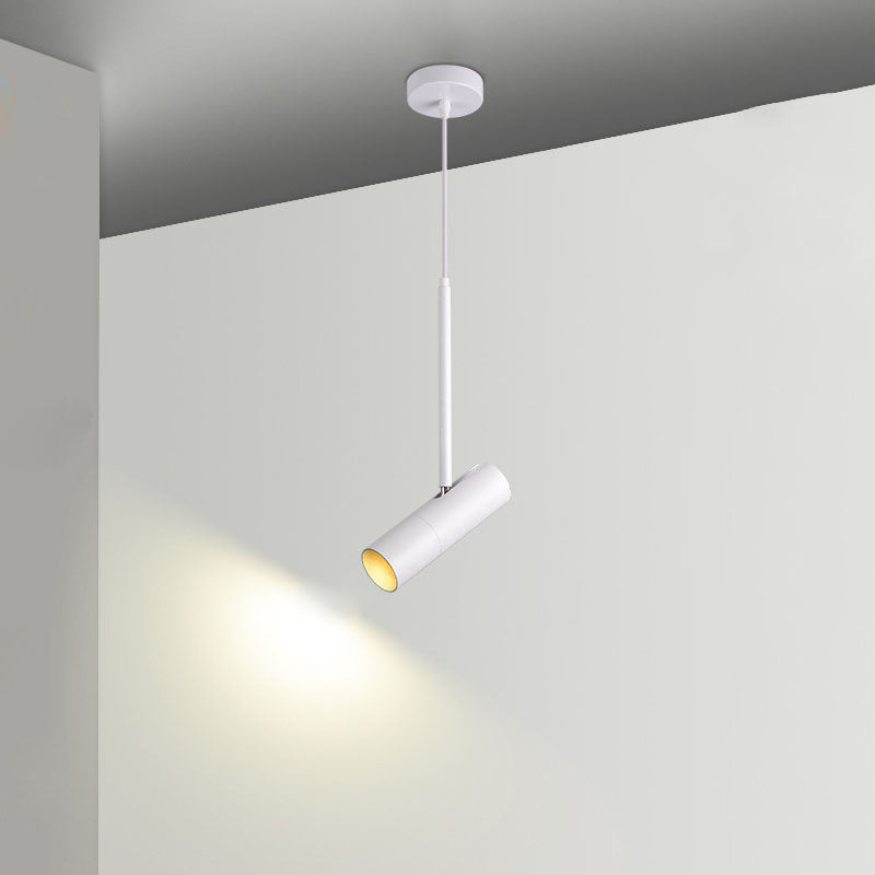 Contemporary Nordic Metal Long Barrel Pendant Light for Bedroom