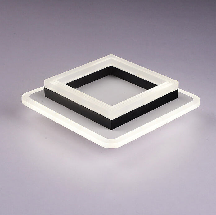 Nordic Simple Acrylic LED Flush Mount Ceiling Light - Square Circle Iron Design