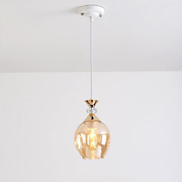Contemporary Nordic Gradient Glass Orb 1/3 Light Island Chandelier for Living Room