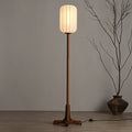 Japanese Zen Rosewood Floor Lamp with Silk Lantern Shade – 1-Light Standing Light, Elegant Home Décor, Asian-Inspired Lighting, Modern Zen Design