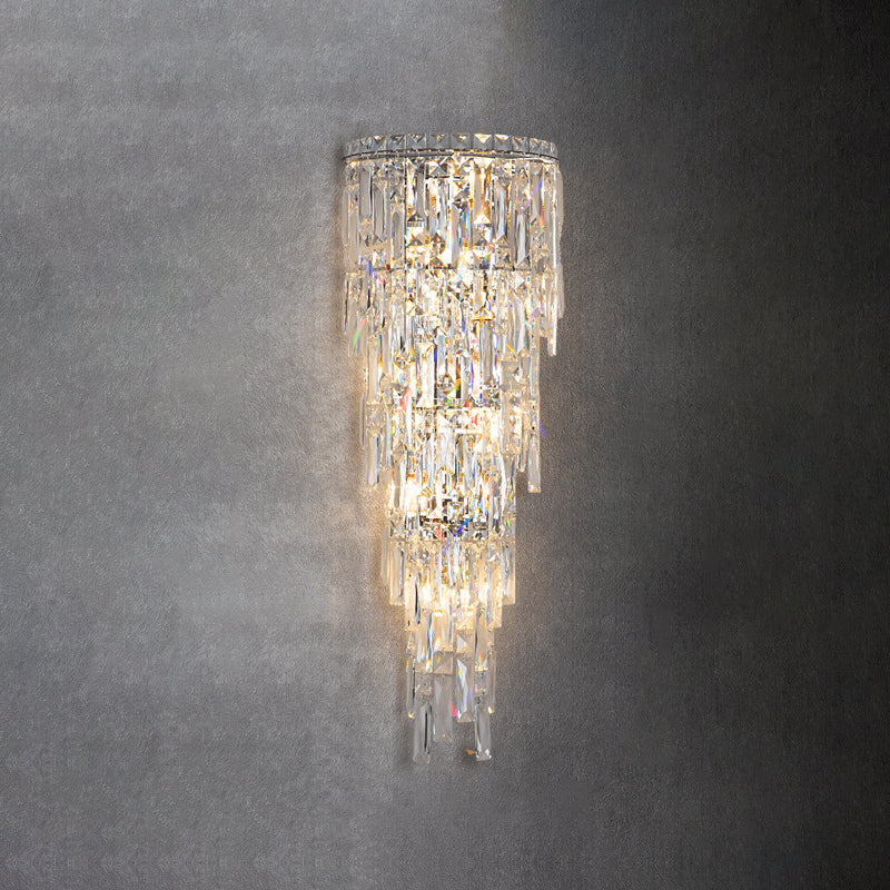 Contemporary Luxury Crystal Tassel Wall Sconce - 1-Light for Living Room