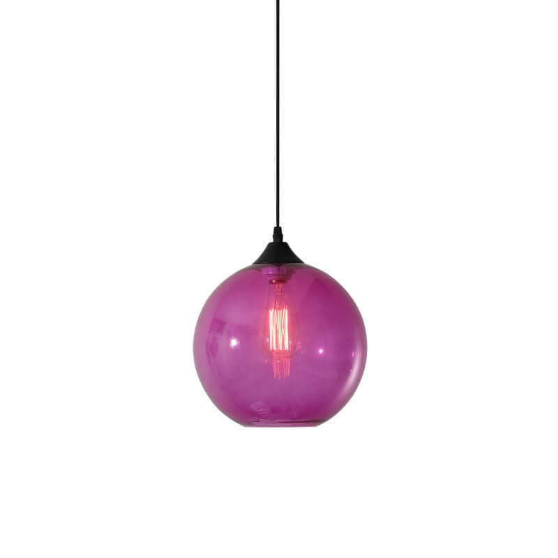 Modern Minimalist Stained Glass Iron 1-Light Pendant for Living Room