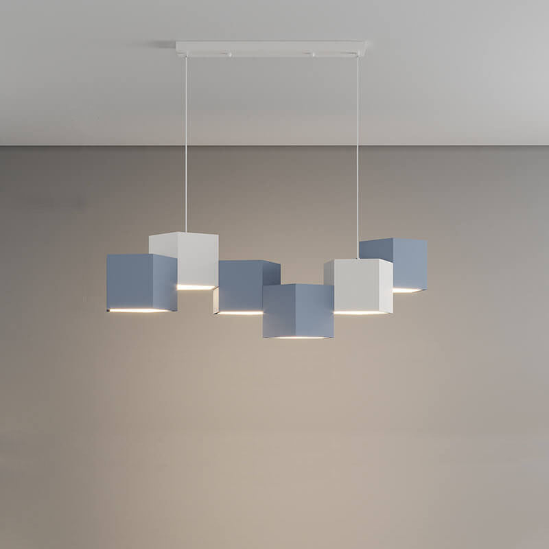 Modern Square Geometric Iron LED Macaron Chandelier  

Illuminate your space with this striking modern chandelier featuring a unique square geometric design. Crafted from durable iron with vibrant macaron-colored LED lights, it offers a perfect blend of f