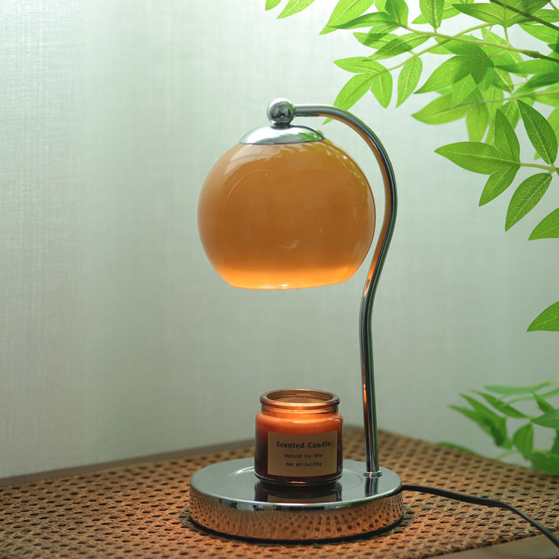 Modern Minimalist Orb Iron Glass 1-Light Melting Wax Table Lamp for Bedroom, Contemporary Nightstand Lighting, Elegant Home Decor, Stylish Desk Lamp, Unique Wax Design, Warm Lighting Fixture, Modern Bedroom Accessories, Artistic Table Lighting, Perfect Gi