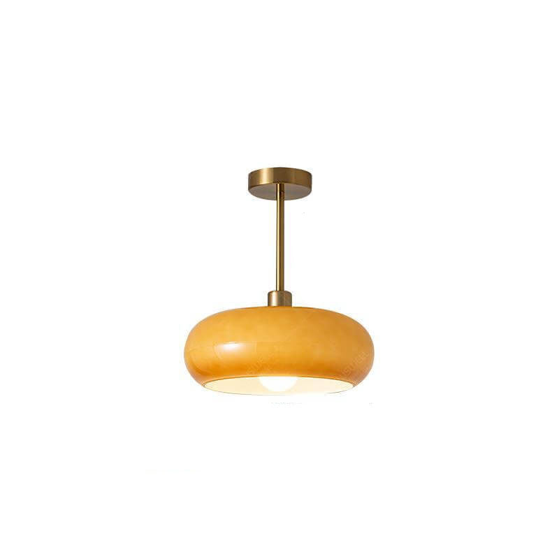 Modern Retro Glass Copper Pendant Light - Flush Mount 1-Light Fixture