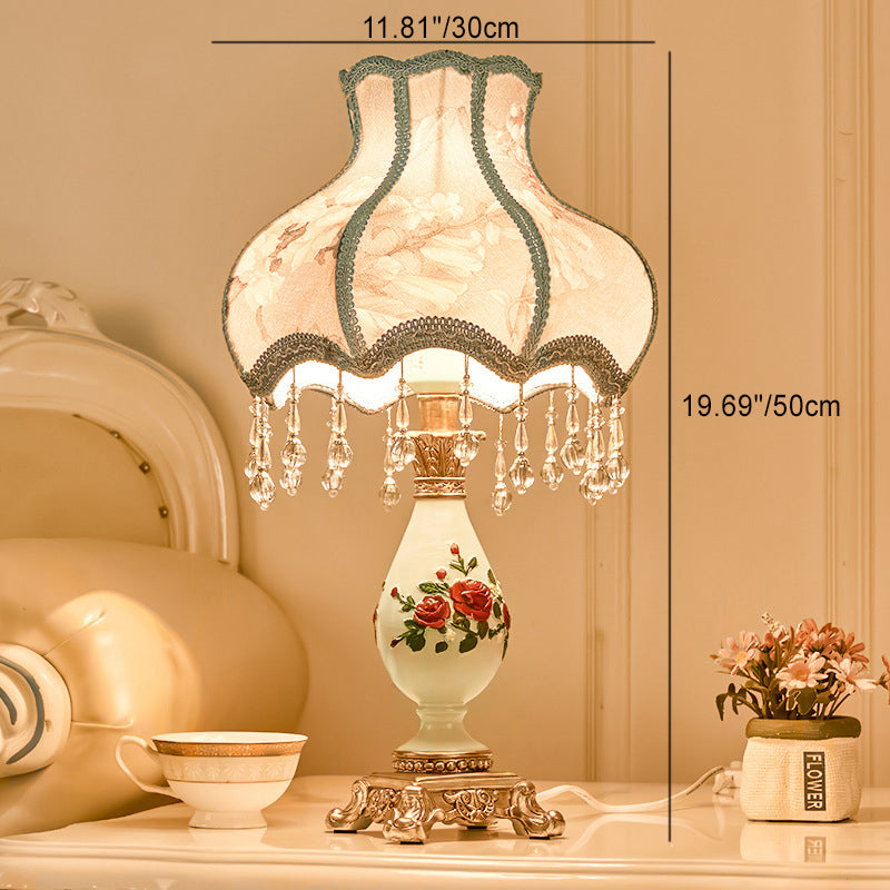 Traditional European Vase Resin Table Lamp - 1-Light for Bedroom Decor