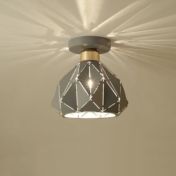 Modern Macaron 1-Light Diamond Dome Semi-Flush Mount Ceiling Light