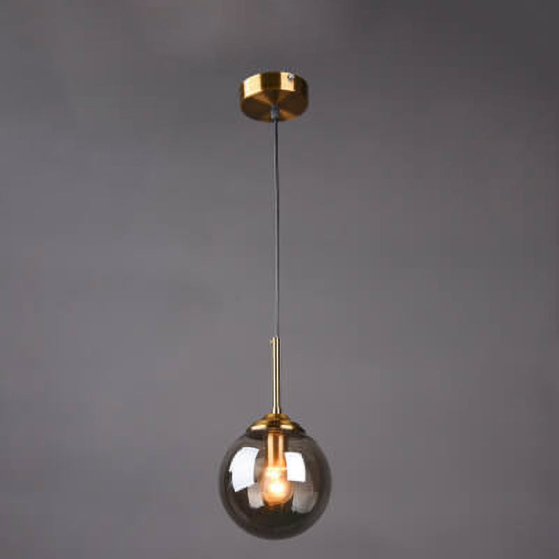 Contemporary Nordic Copper Glass Shade Island Light Chandelier - 1/3/5-Light for Dining Room