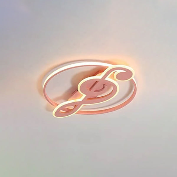 Nordic Creative Music Notes Design LED Flush Mount Ceiling Light, Modern Ceiling Lighting, Decorative LED Light Fixture, Unique Music Themed Home Decor, Stylish Flush Mount Lights for Living Room, Bedroom and Dining Room, Energy Efficient Ceiling Light, C