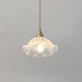 Modern Art Deco Sunflower Copper Glass Pendant Light - Living Room Essential